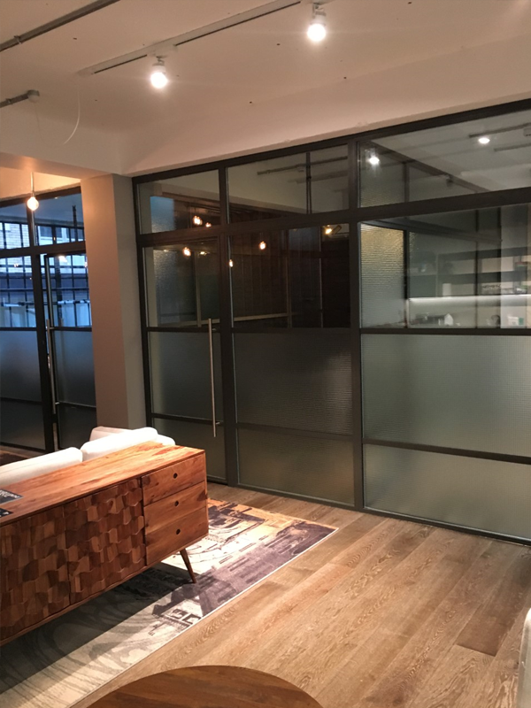 Heritage glass office partition