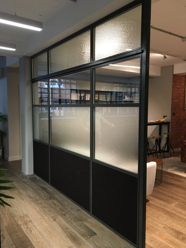 Glass office partition